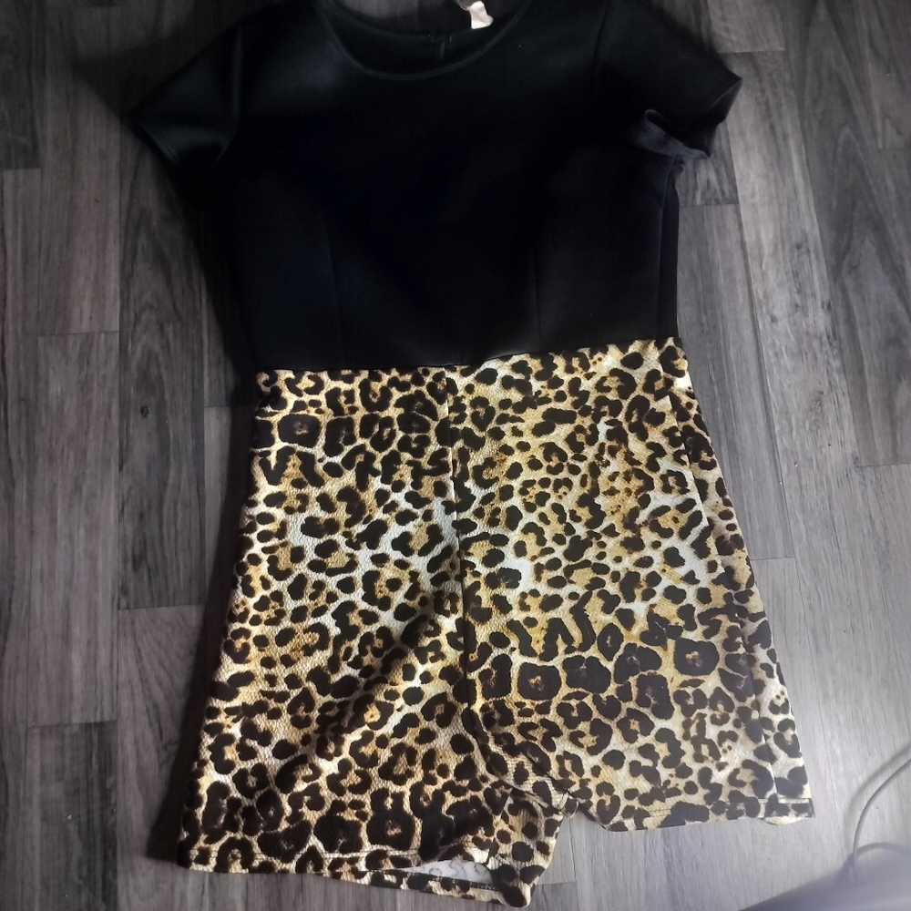 Cheetah print romper
